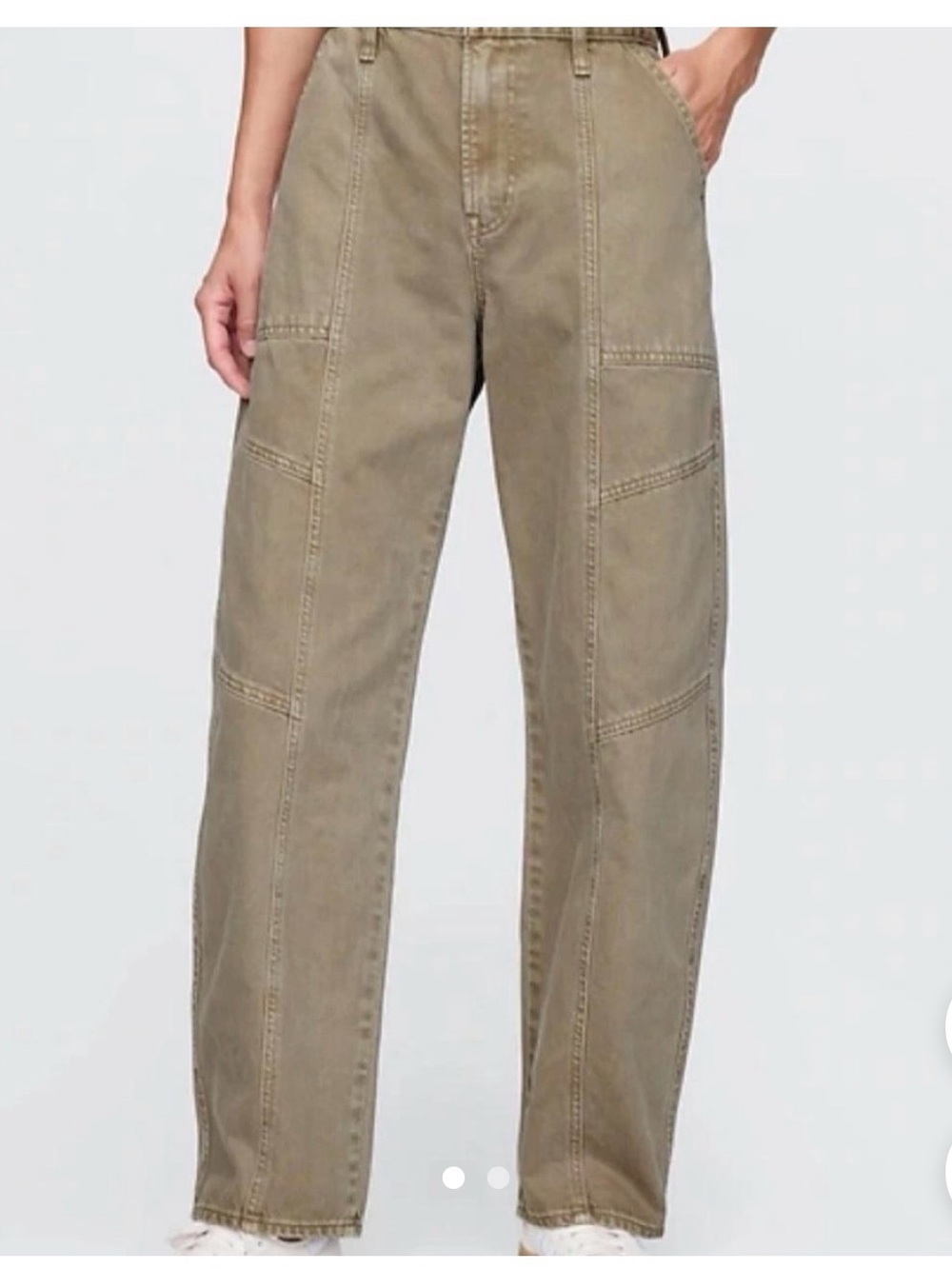 Gap Barrel High Rise Taupe Paneled Utility Pants NWOT
